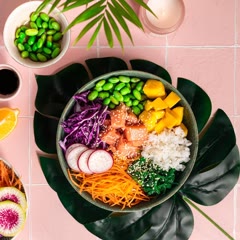 A photographed salmon poke bowl